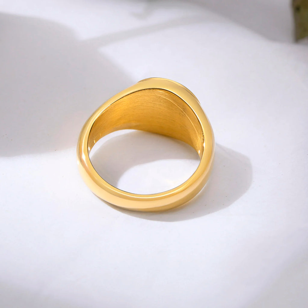 Star Signet North Star Pinky Ring, Gold Color Ring For Women Men Dainty Ring, Statement Ring, Stacking Rings