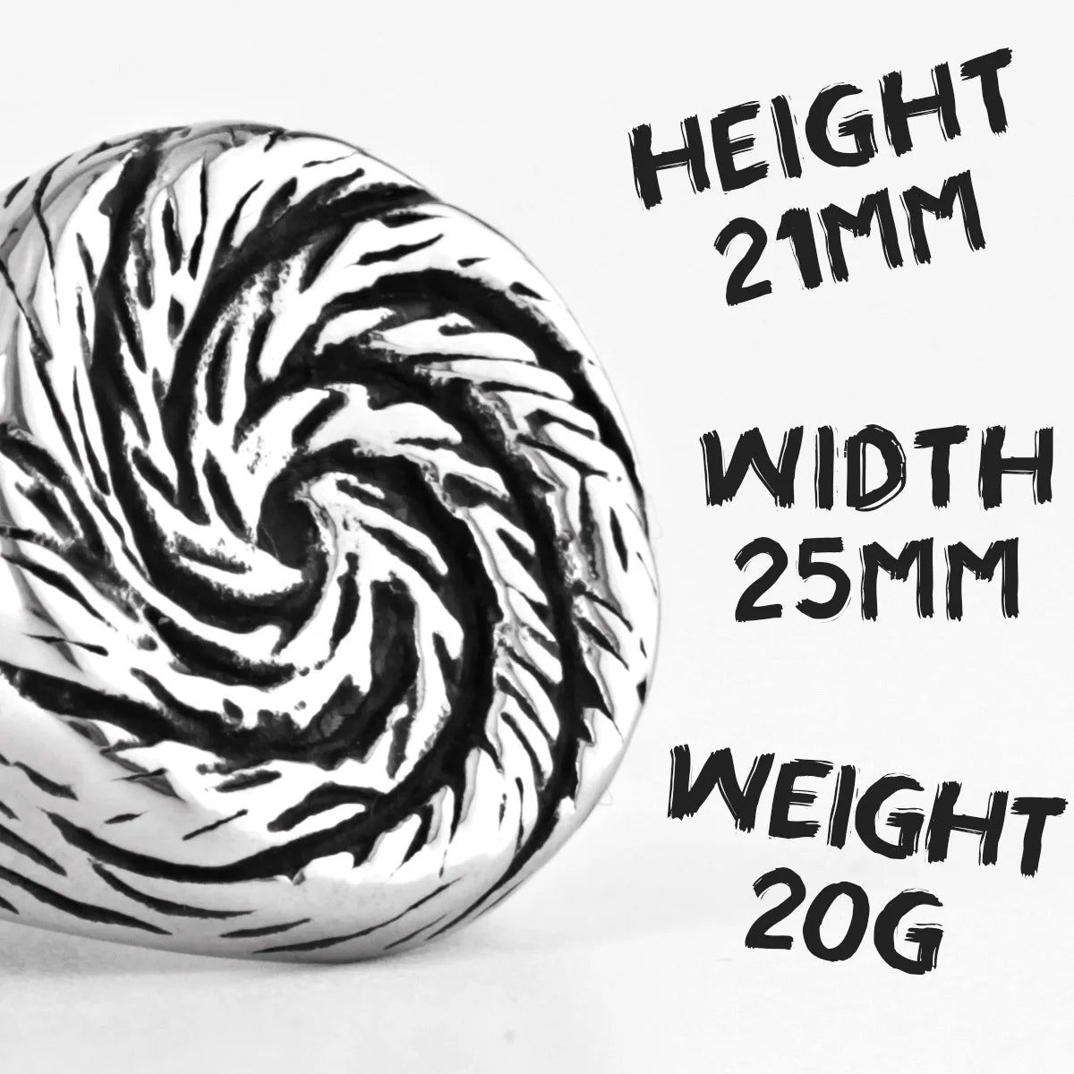 PENDRA Hole Swirl Boyfriend Steel Ring