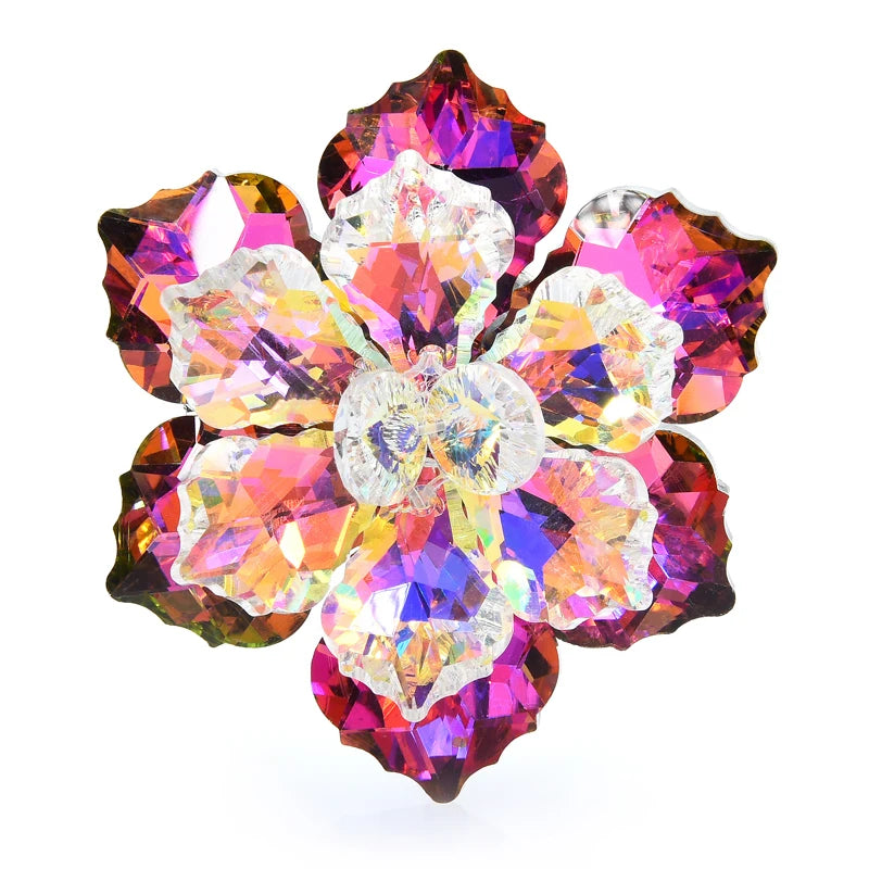 PENDRA Prism 14-Color Shining Glass Flower Brooch