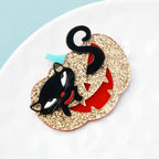 PENDRA Acrylic Cat Pumpkin Brooch