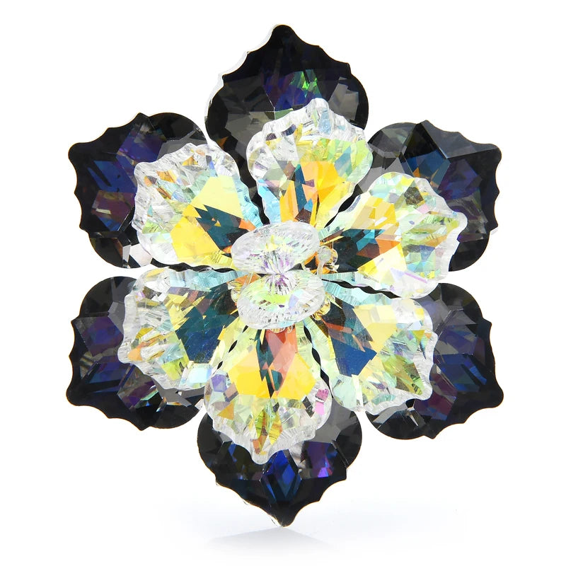 PENDRA Prism 14-Color Shining Glass Flower Brooch