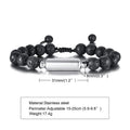 Men Urn Bracelet, Tiger's Eye and Lave Stone Bracelets Stash Capsule, Urns Jewelry for Ashes Cremation Brazalets