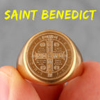 Catholicism Saint Benedict's Exorcism Stainless Steel Mens Rings Hip Hop for Male Boyfriend Jewelry Creativity Gift Wholesale