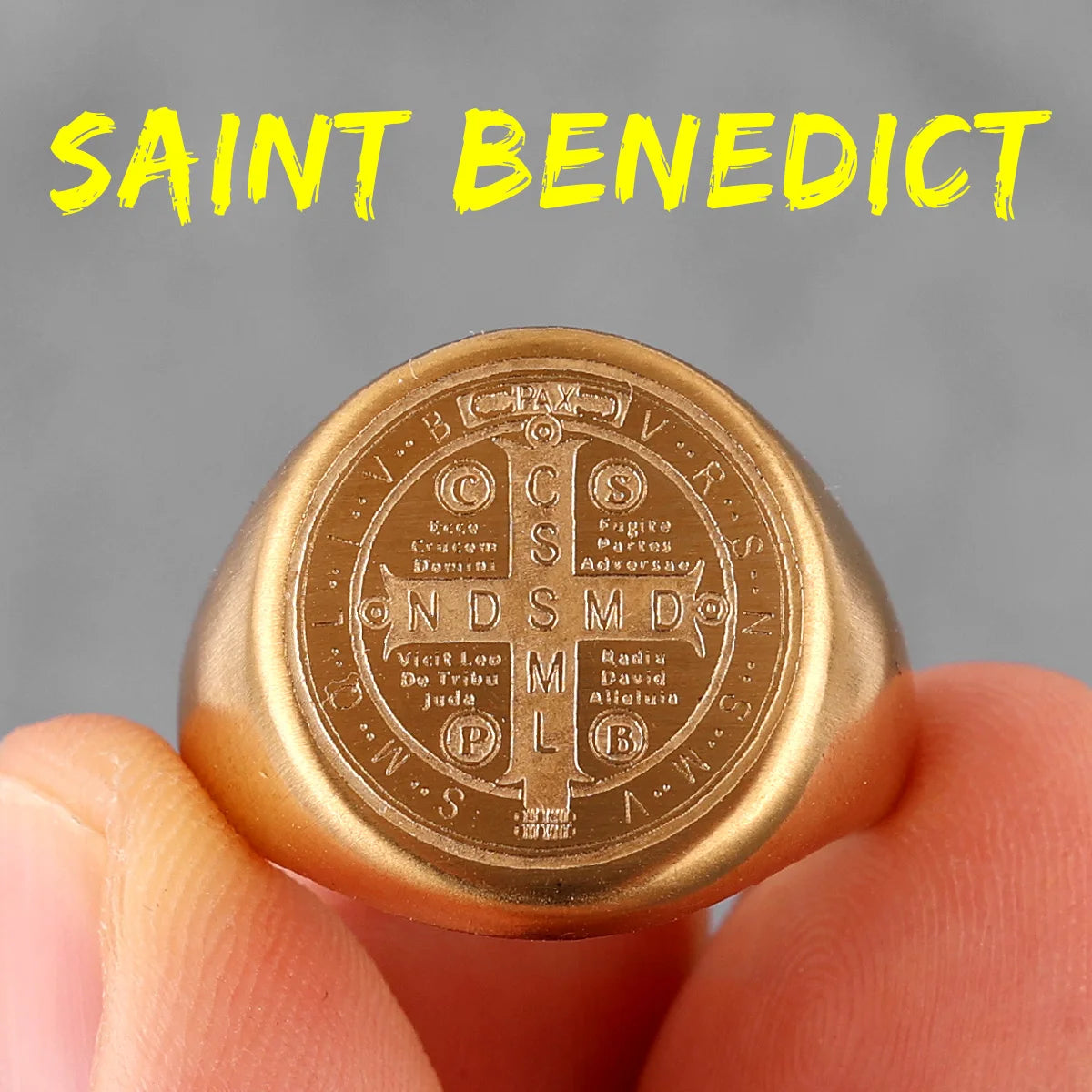 Catholicism Saint Benedict's Exorcism Stainless Steel Mens Rings Hip Hop for Male Boyfriend Jewelry Creativity Gift Wholesale