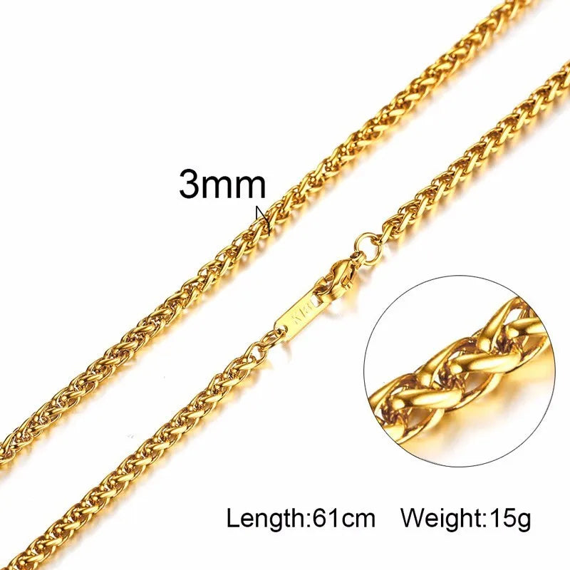 PENDRA Snake Cuban Wheat Chain Necklace