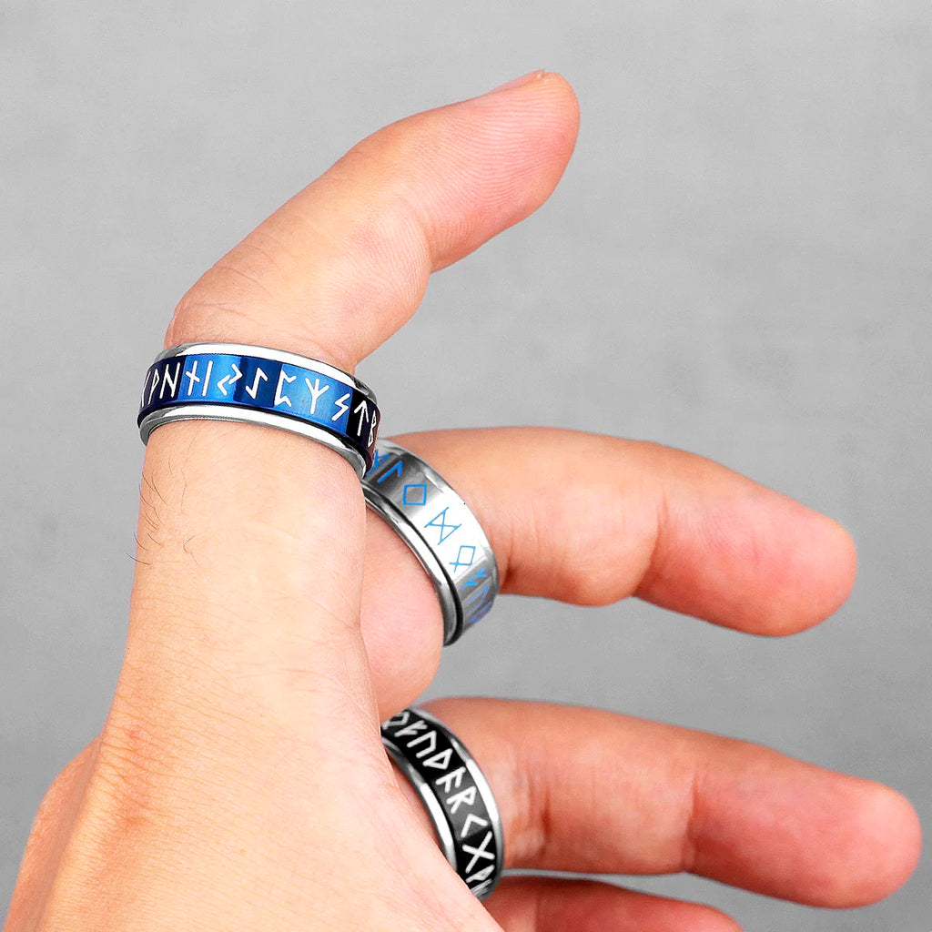 PENDRA Viking Rune Spin Ring