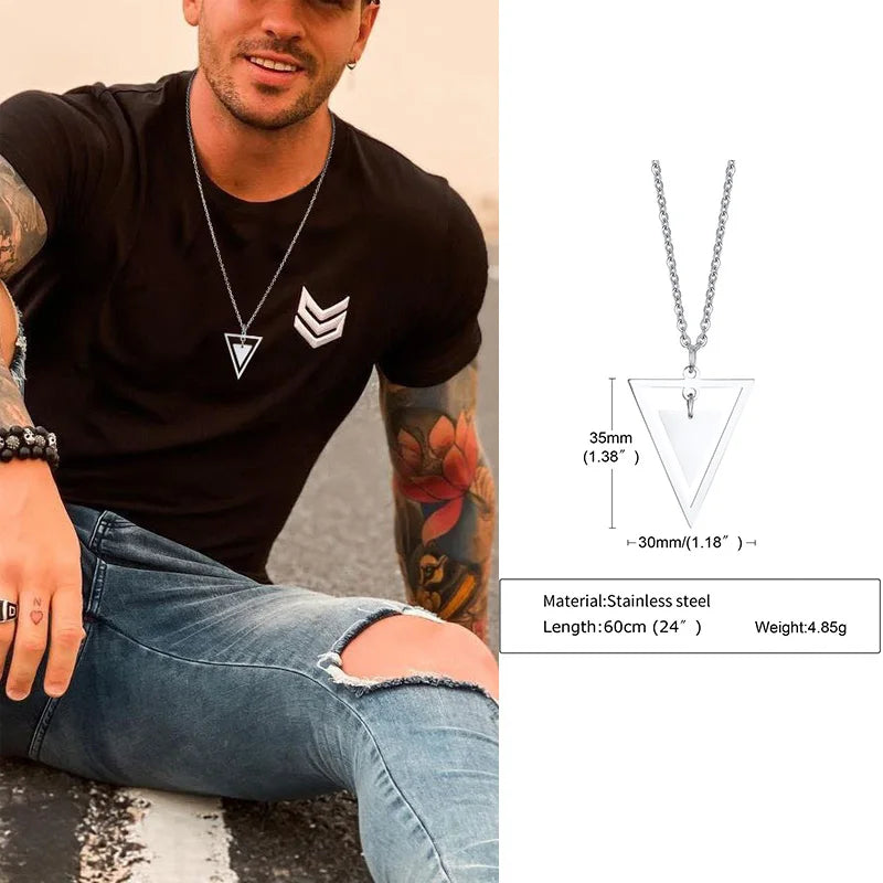 PENDRA Interlocking Triangle Pendant Necklace
