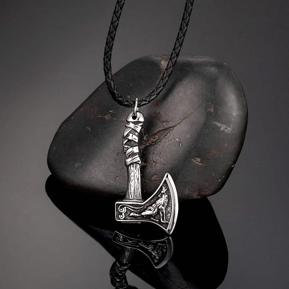 PENDRA Wolf Rune Leather Necklace