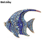 PENDRA Silverfin Rhinestone Fish Brooch