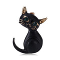 PENDRA Noircat Black Enamel Cat Brooch