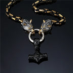PENDRA Wolf Rune Steel Necklace
