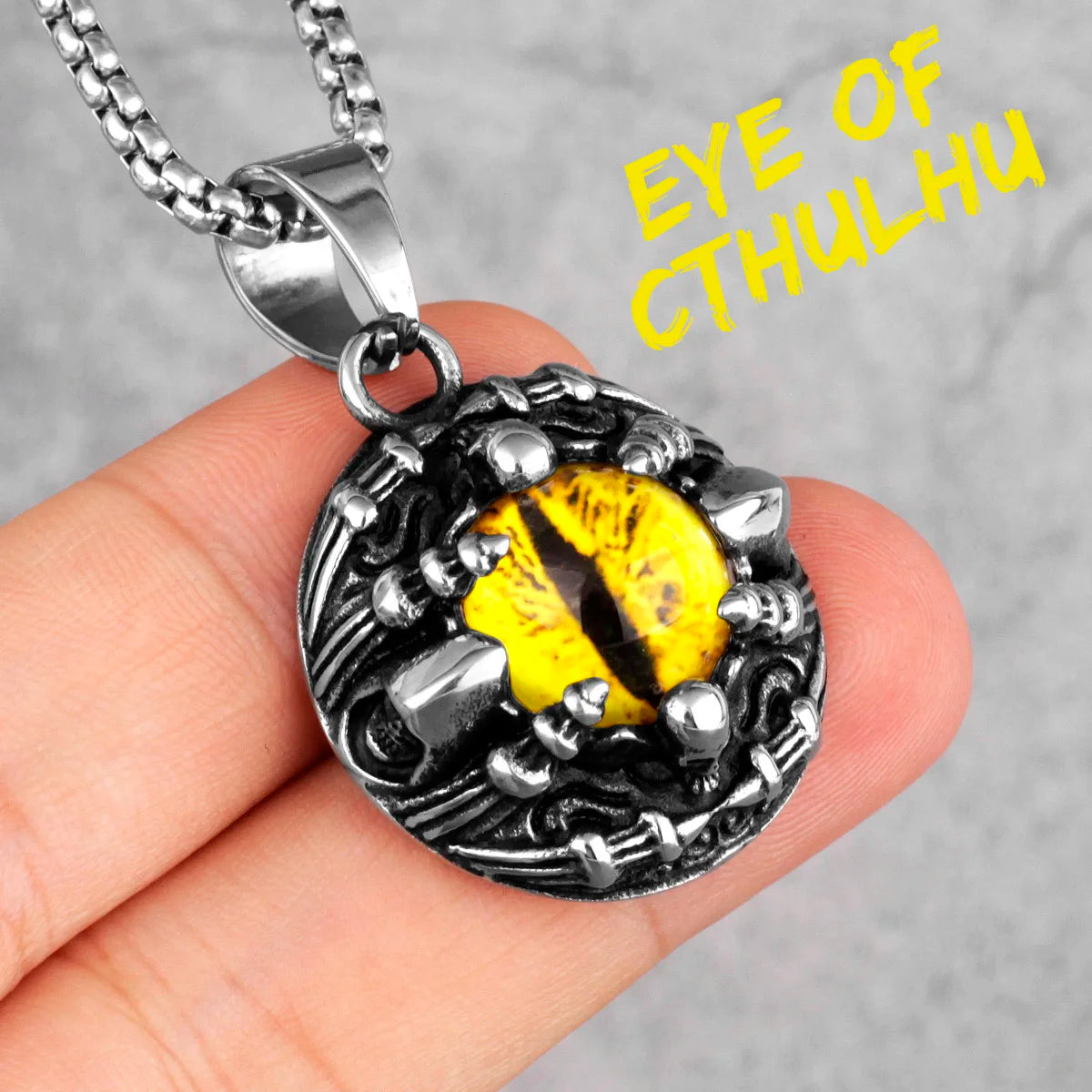 PENDRA Demon Cthulhu Eye Steel Necklace