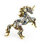 PENDRA Rhinestone Unicorn Brooch