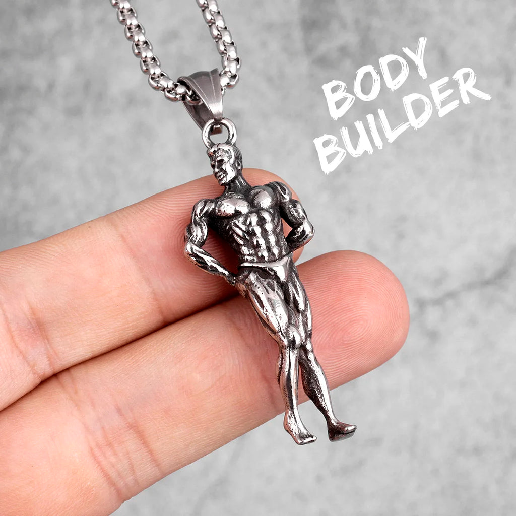 PENDRA Fitness Gym Bodybuilding Steel Necklace