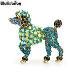 PENDRA Emerald Dog Rhinestone Animal Brooch