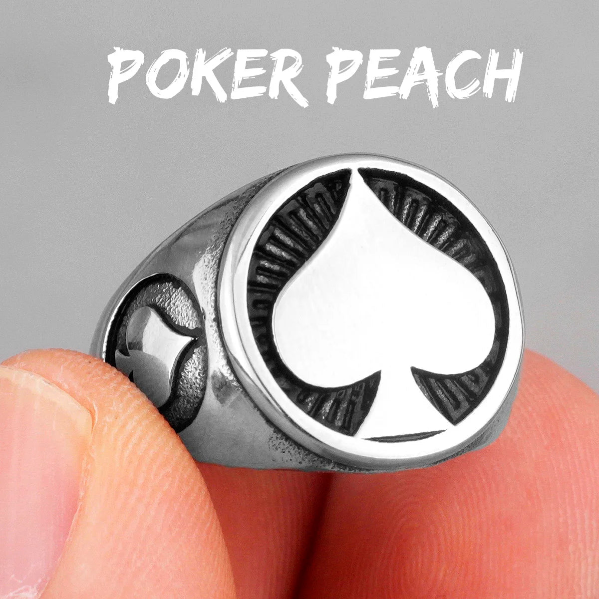 PENDRA Poker Spades Good Steel Ring