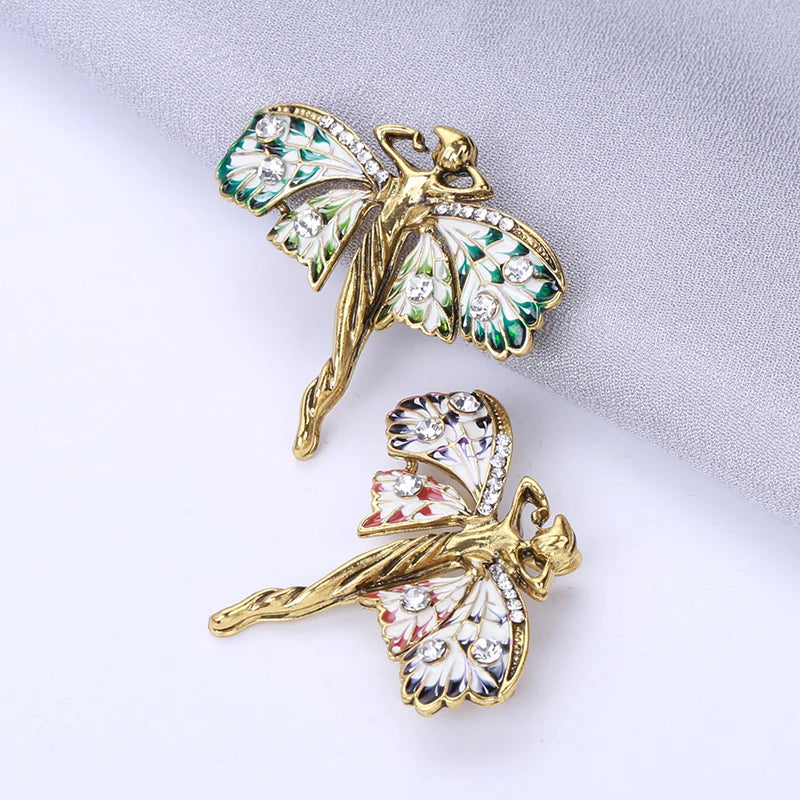 PENDRA Fairywing 2-Color Enamel Butterfly Brooch
