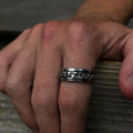 Men's Cuba Chain Spinner Ring  8mm Stainless Steel Wedding Band Silver Color Reliever Worry Rings Men Jewelry