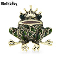 PENDRA Green Crown Frog Brooch