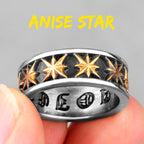 Polaris Star Flower Stainless Steel Mens Rings Simple Trendy Retro for Male Boyfriend Biker Jewelry Creativity Gift Wholesale