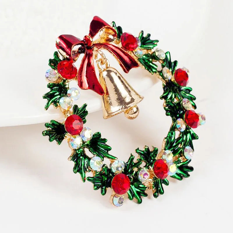 PENDRA Bellwreath Enamel Wreath Bell Brooch