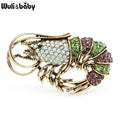 PENDRA Spark Shrimp Rhinestone Animal Brooch