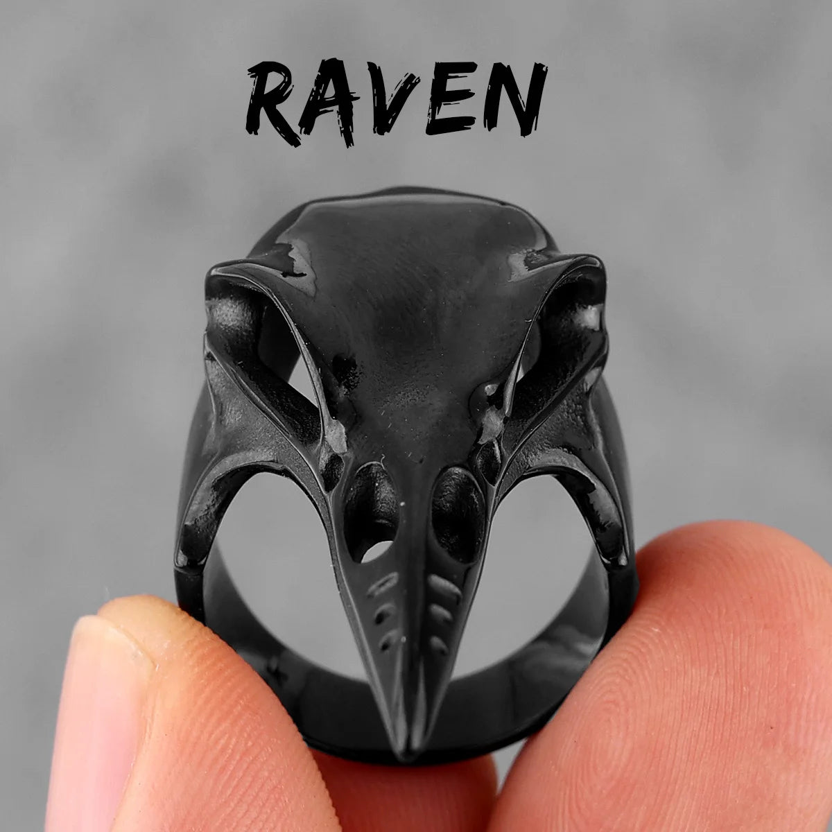 Viking Crow Skull Stainless Steel Mens Rings Punk Amulet Gothic for Male Boyfriend Biker Jewelry Creativity Gift Wholesale