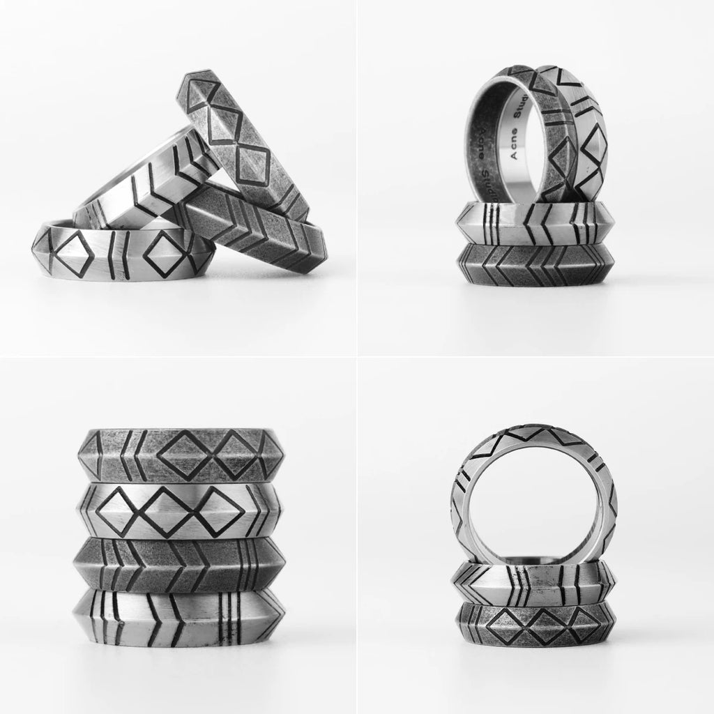 PENDRA Minimalist Stripe Boyfriend Steel Ring