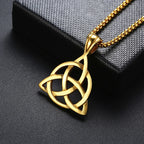 Lucky Triquetra Knot Charm Pendant Necklace Stainless Steel Irish Jewelry for Men Unisex