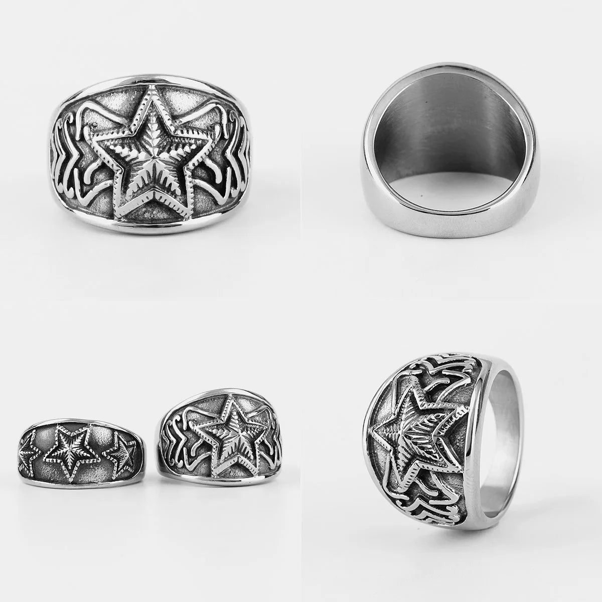 PENDRA Celebrity Super Star Steel Ring