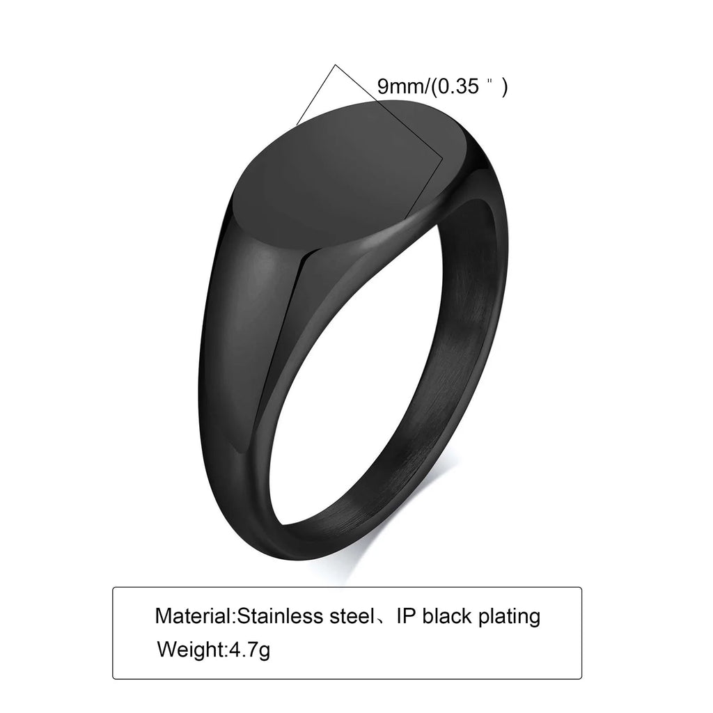 Signet Ring,Stainless Steel Ring for Men, Classic Hipster Unisex Square Signet Ring,Pinky Finger Ring,Mens Small Signet Ring