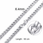 Figaro Necklace Men,Stainless Steel Curb Chain, Man Necklace, 5 to 8mm Link Chain
