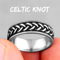 Celtic Knot Viking Symbols Weave Stainless Steel Mens Women Rings Simple Trendy for Boyfriend Jewelry Creativity Gift Wholesale