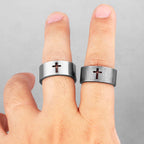 PENDRA Cross Crown Boyfriend Steel Ring