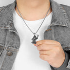 PENDRA Grim Reaper Scythe Steel Necklace