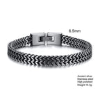 Stylish Stainless Steel Bali Foxtail Chain Bracelet for Men,Double Franco Link Chain Bracelets,Male Jewelry Gift for Dad Son