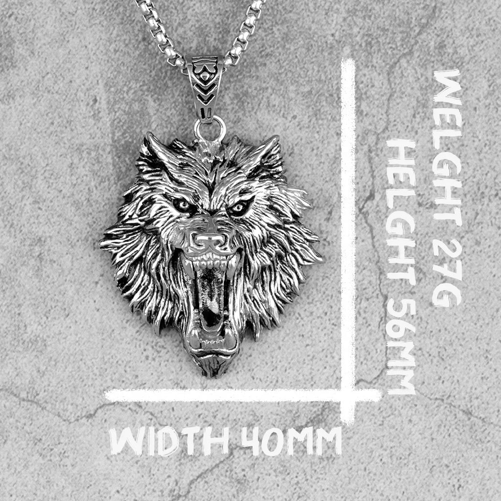 PENDRA Domineering Wolf Animal Steel Necklace
