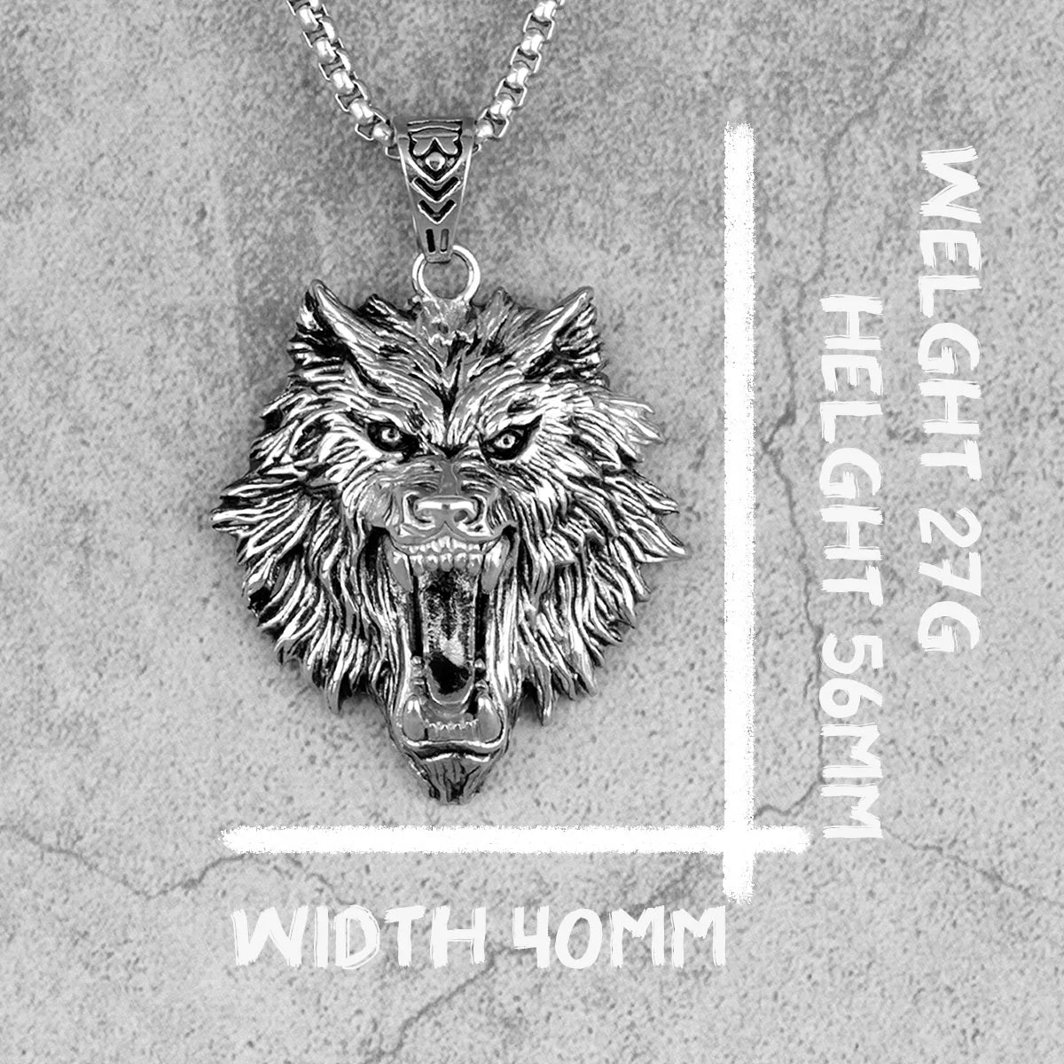 PENDRA Domineering Wolf Animal Steel Necklace