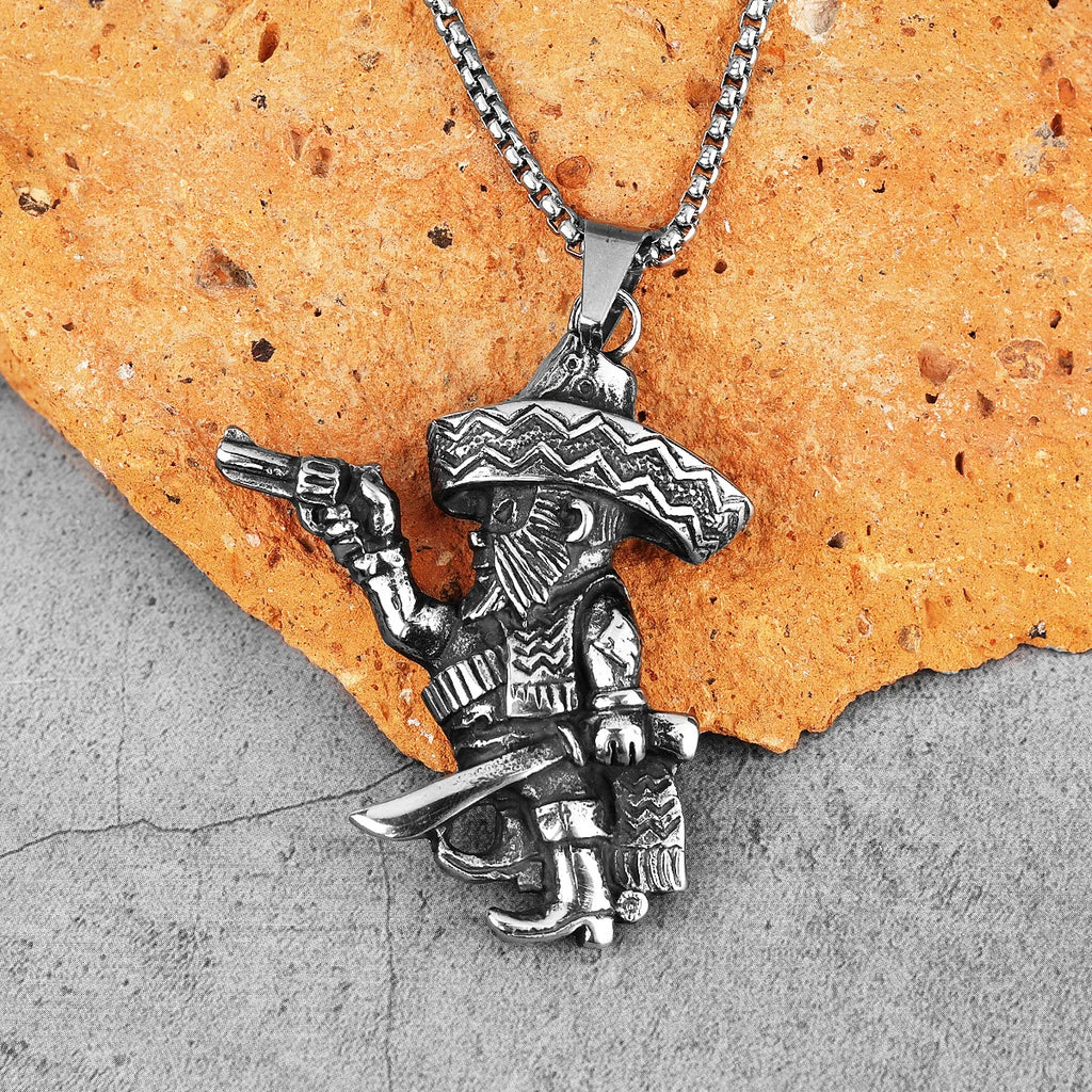 PENDRA Mexican Musketeer Boyfriend Steel Necklace