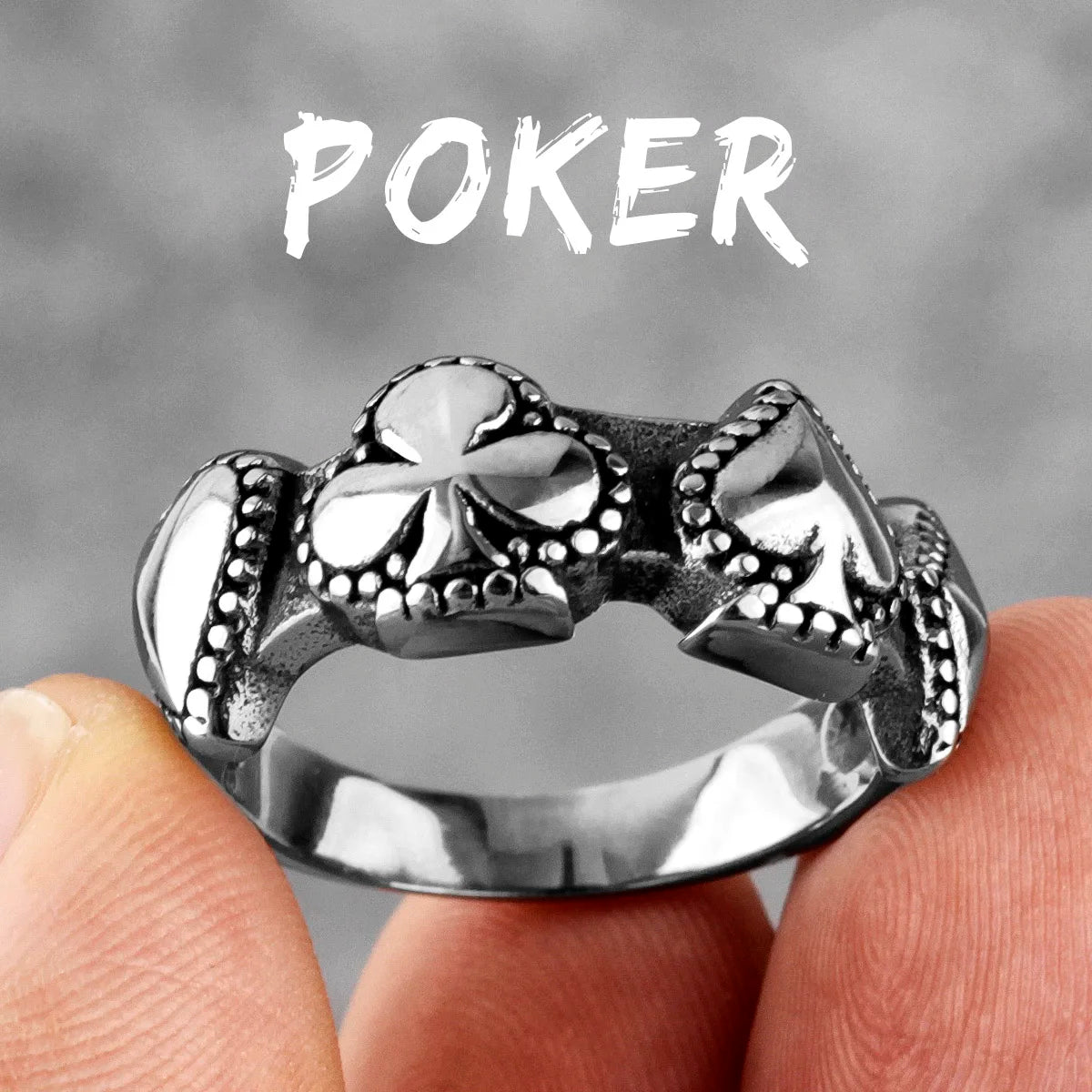 PENDRA Good Luck Poker Steel Ring