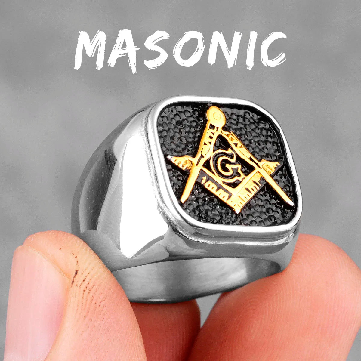 PENDRA Freemason Symbol Charm Ring