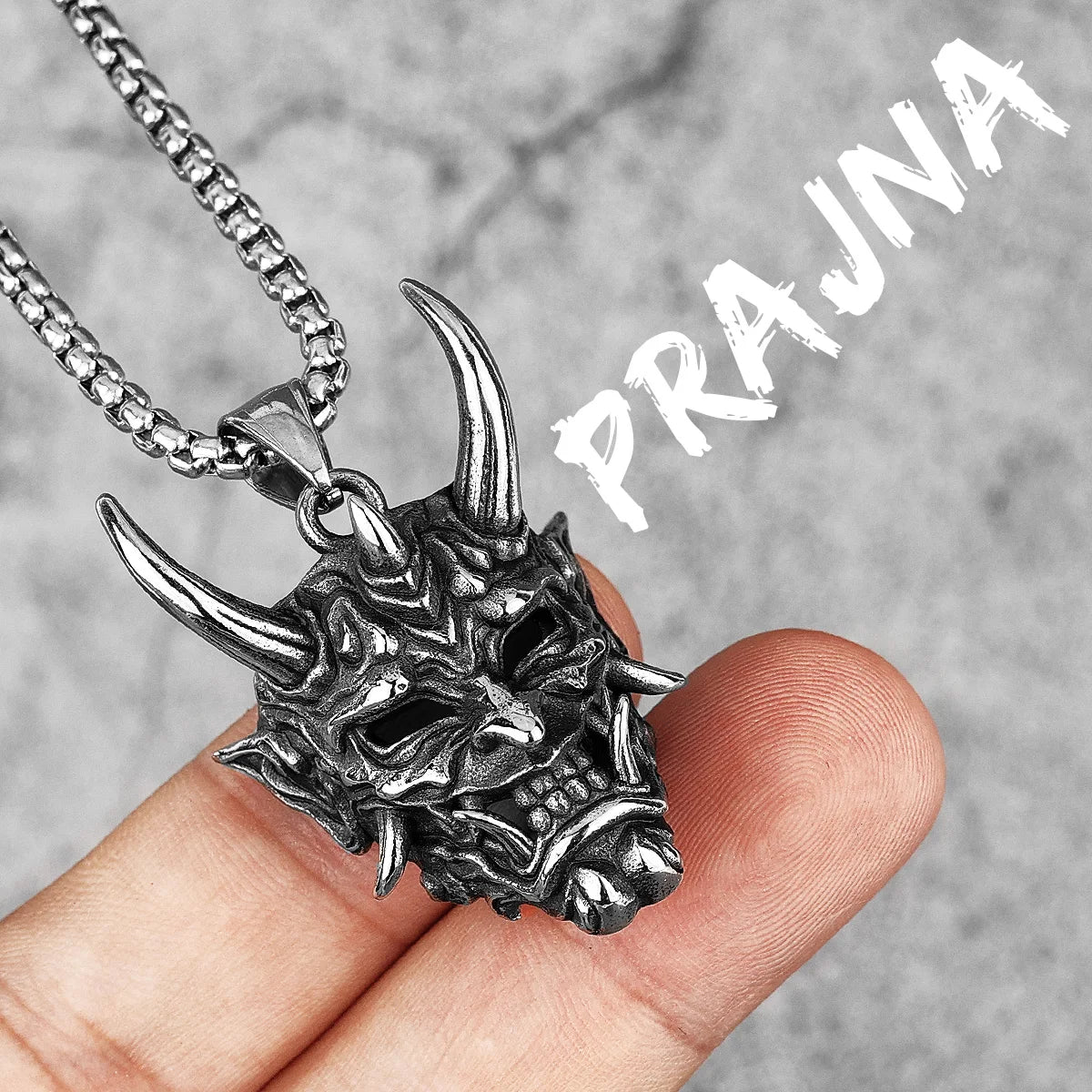 PENDRA Japanese Hannya Horn Steel Mask