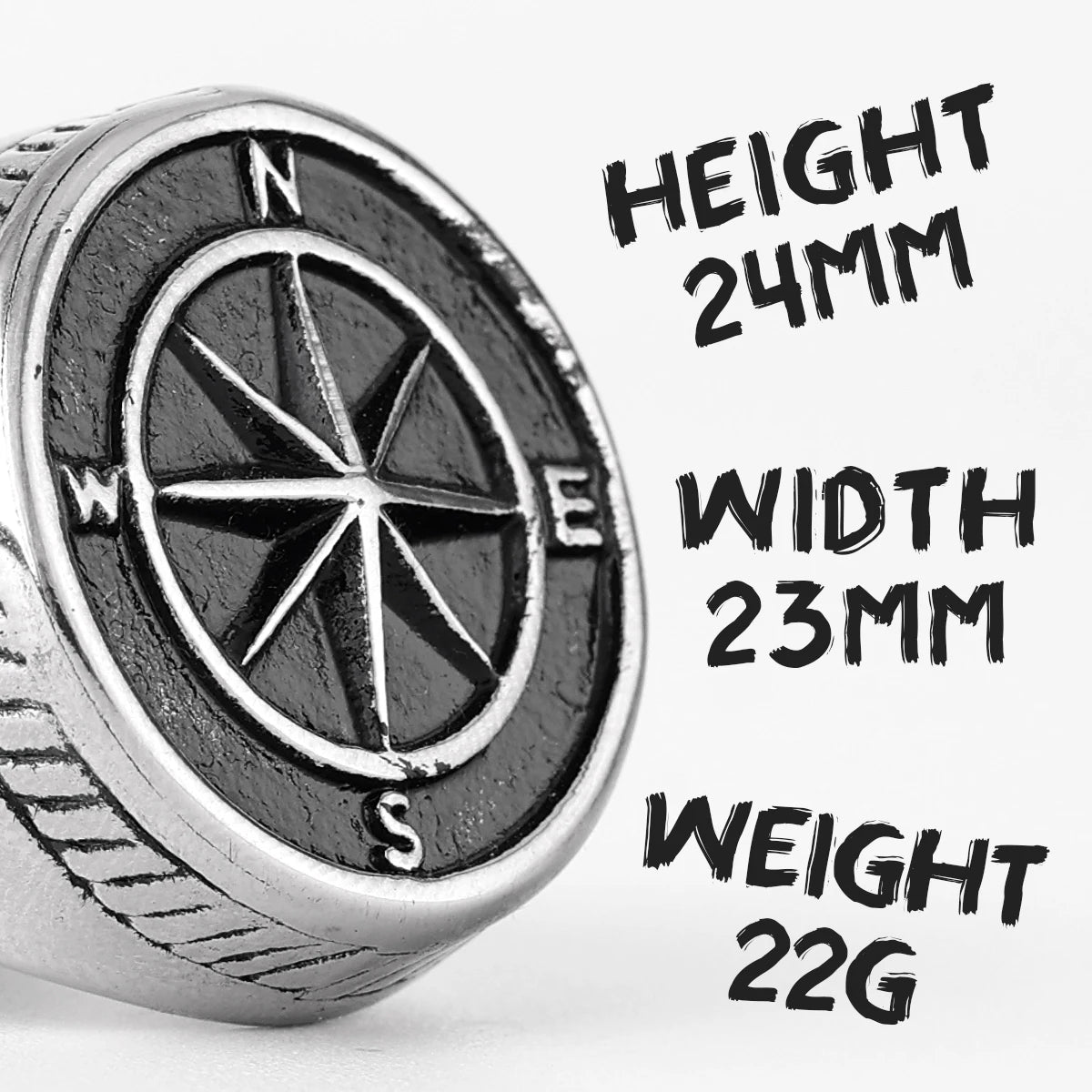 PENDRA Navigator Compass Sailor Steel Ring