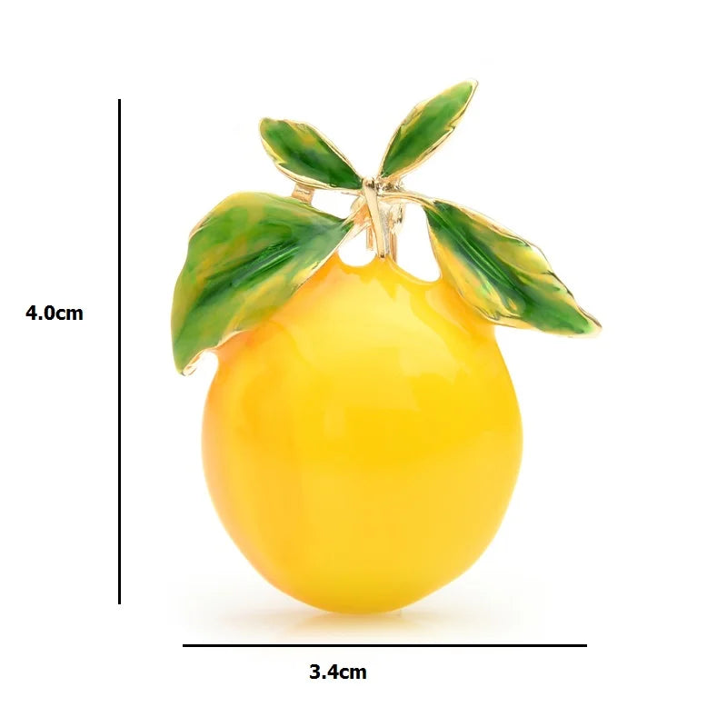 PENDRA Lemonelle Enamel Yellow Lemon Brooch