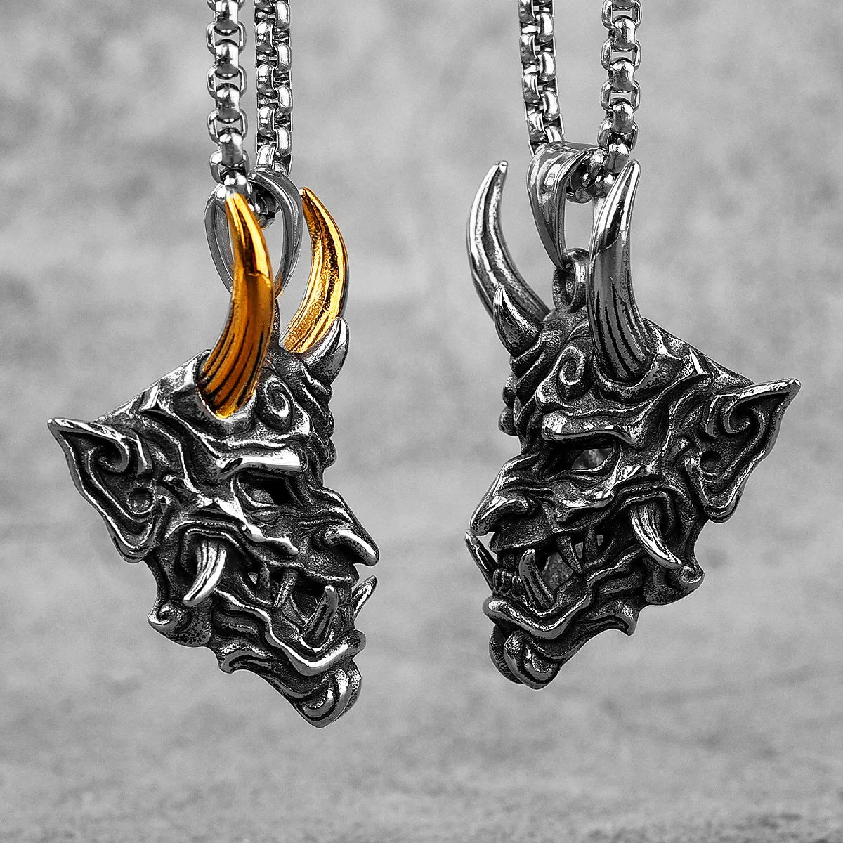 PENDRA Japanese Hannya Horn Steel Mask