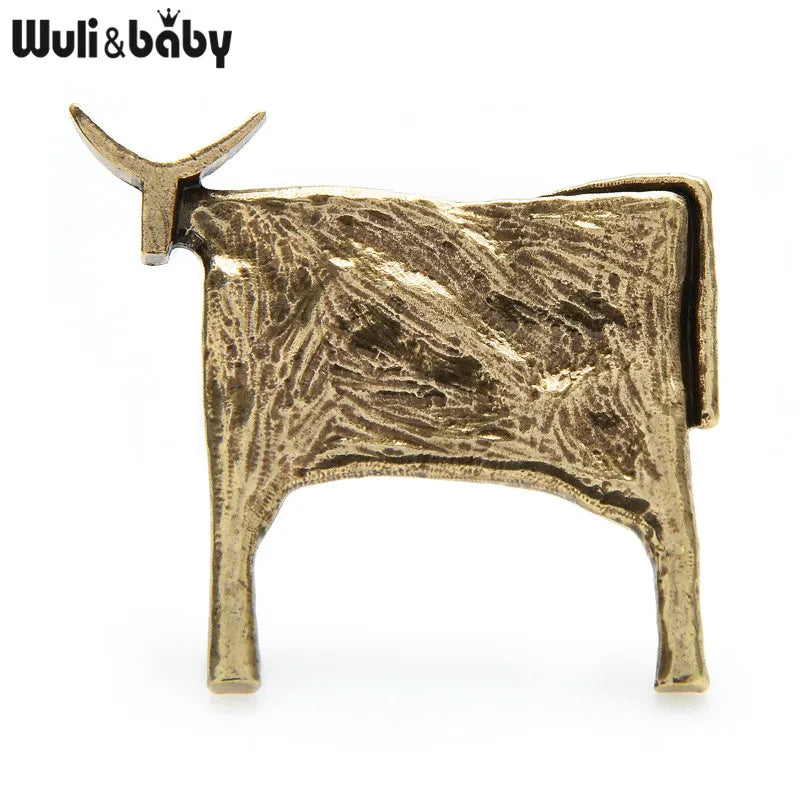 PENDRA Heritage Cattle Vintage Metal Brooch