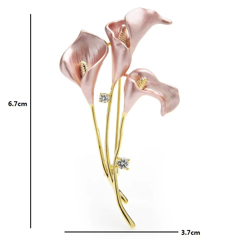 PENDRA Liliana Enamel Lily Flower Brooch