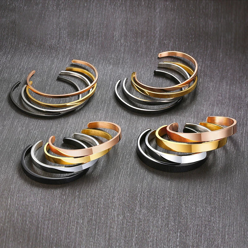 Bangle Bracelet Men, Cuff Bracelets, Stainless Steel Bracelet, Dainty Brazalets, Minimalist Bracelet Jewelry, Cuffs Bangles