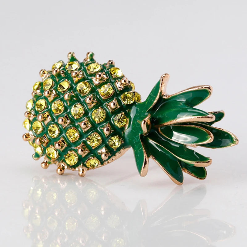 PENDRA Pineapella Rhinestone Pineapple Brooch
