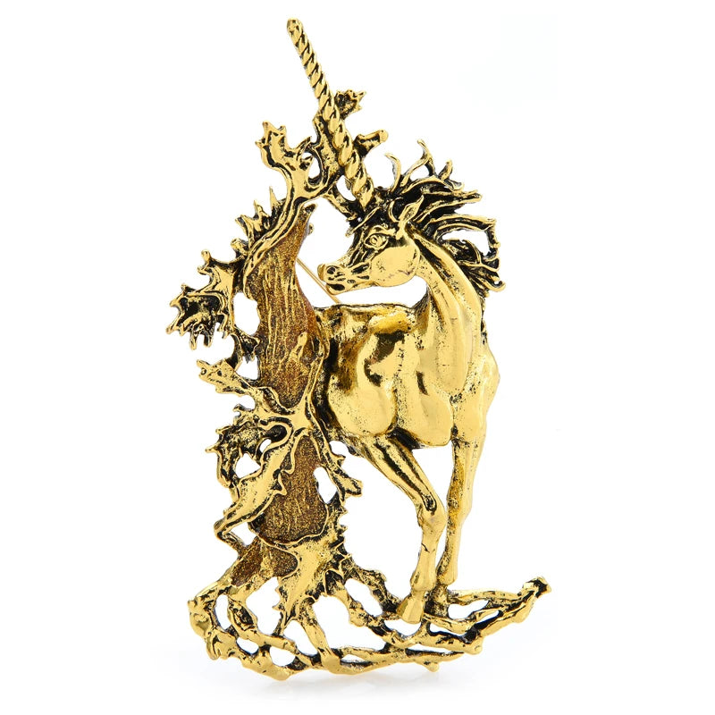 PENDRA Vintage Unicorn Fairy Horse Brooch